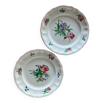 2 Lunéville earthenware dessert plates