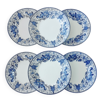 Lot de 6 assiettes à dessert Boch Dragon