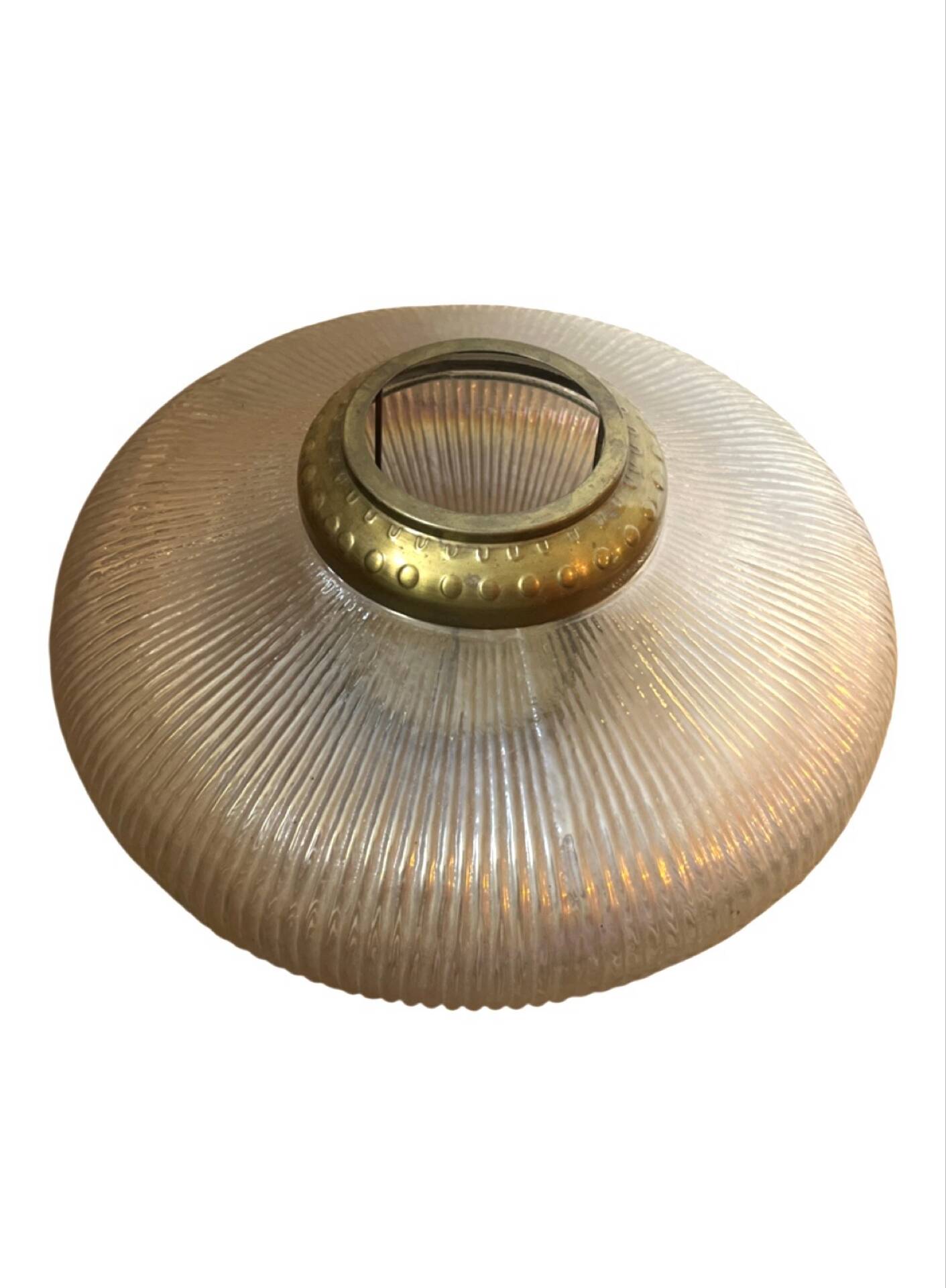 Holophane glass and brass photophore