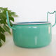Enamelled metal fryer, pale green, vintage
