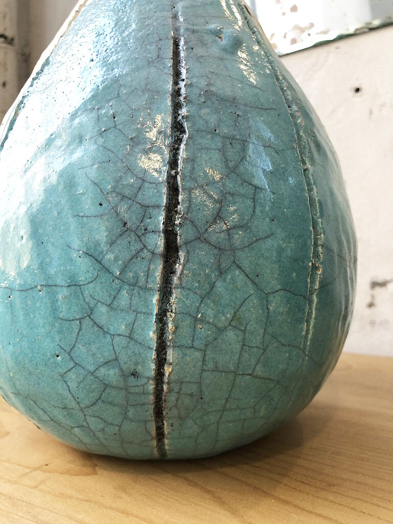 Artisan cracked earth vase
