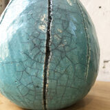 Vase en terre craquelée artisanal