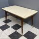 cream and green color 1960s formica dining table enlarge and changing in height
