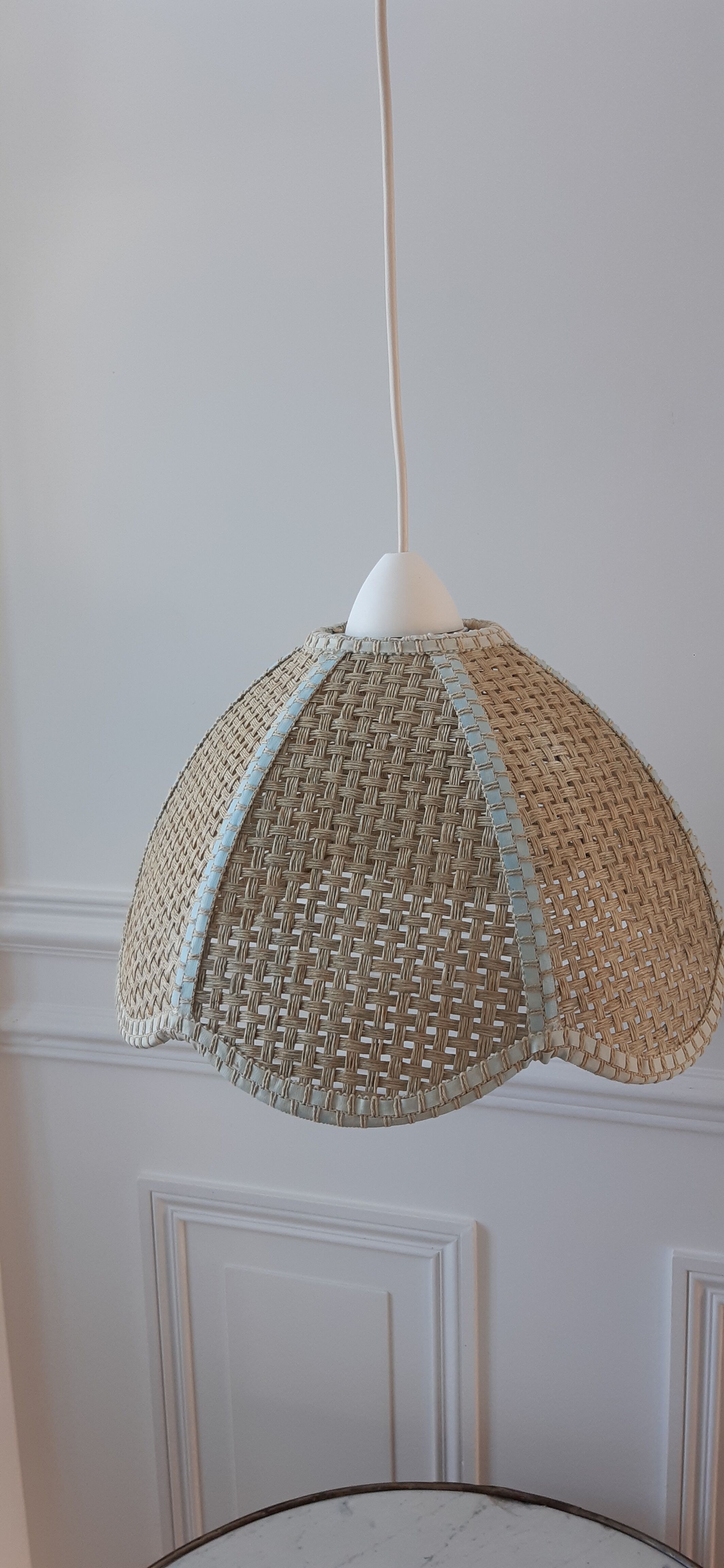 Wicker suspension flowers cannage tulip 70s