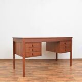 Teak desk and walnut armchair