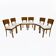 Six of Art Deco Italian Walnut Dining Chairs, 1930s