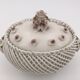 Ancient woven porcelain box, signed C.V.A - early 20th century