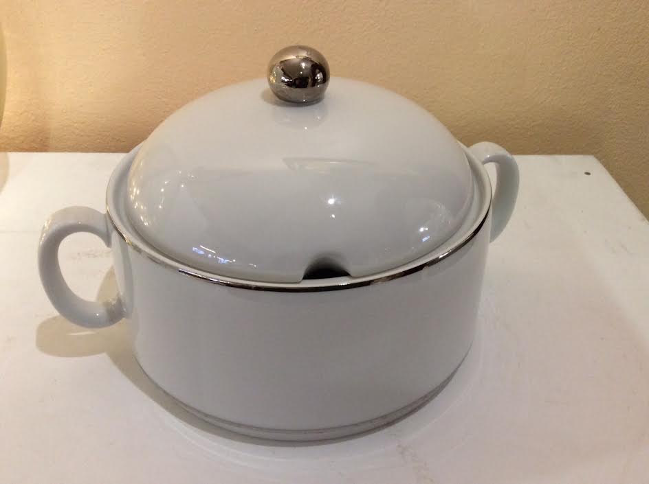 White porcelain soup bowl