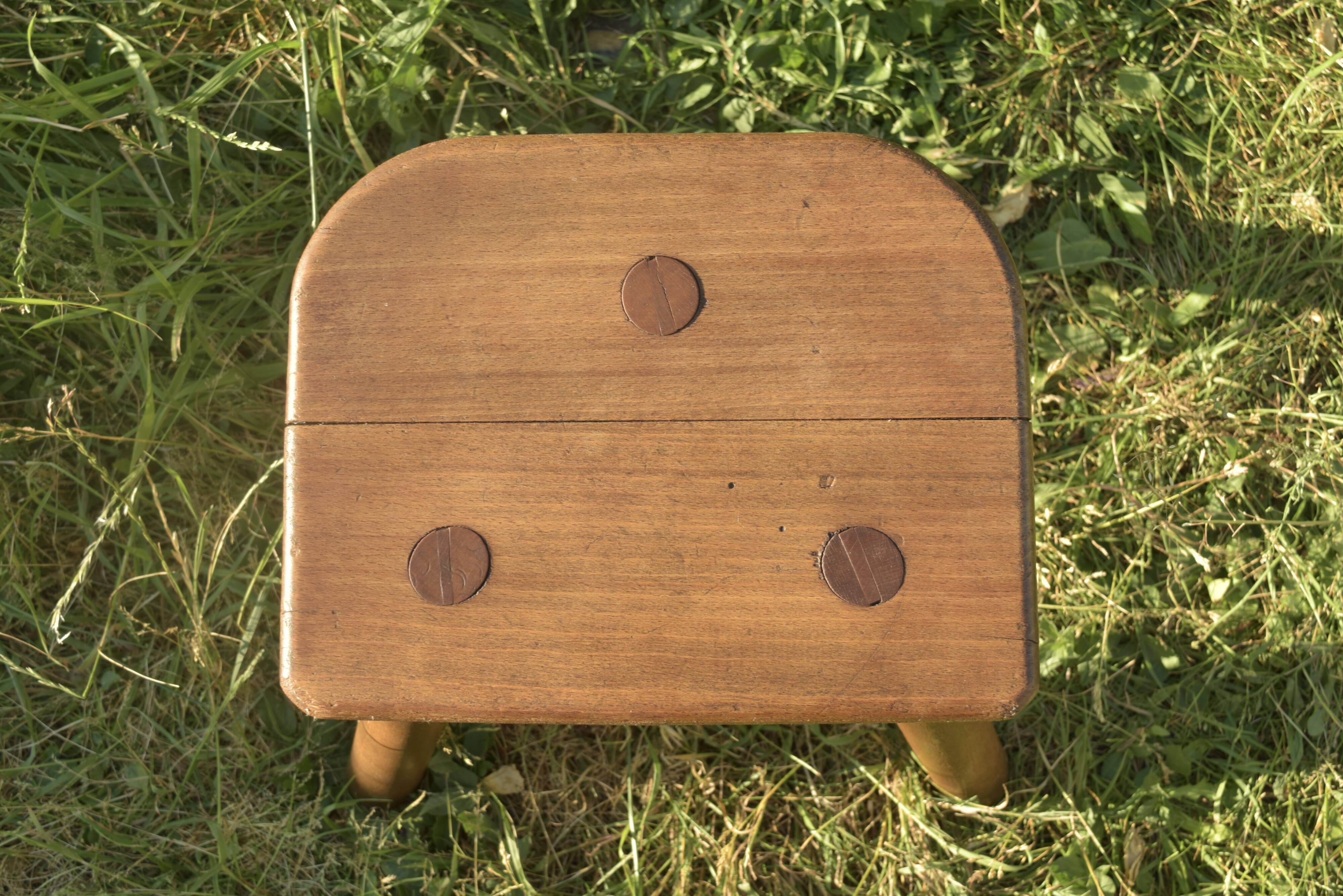 Antique tripod farm stool - wooden milking stool