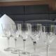 Lot of 7 x crystal glasses. Star/palmette decoration in St Louis style.