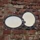 2 antique oval mirrors in heavy metal