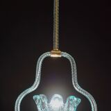 Blu acquamarine Murano glass chandelier by Barovier e Toso, 1940s