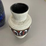 Set of Five Vintage Pottery Fat Lava Vases Made by Scheurich, Germany, 1970s