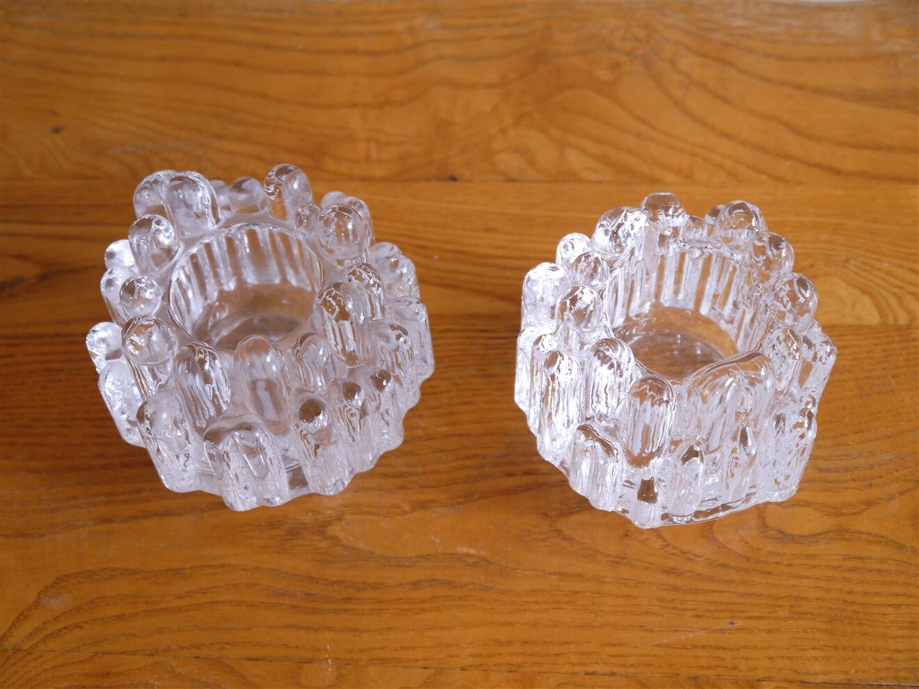 Pair of "polaris" glass candle holders by Goran Warff 1960