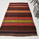 4x8 Brown & Blue Turkish Vintage Kilim Rug 139x245Cm SK 2314