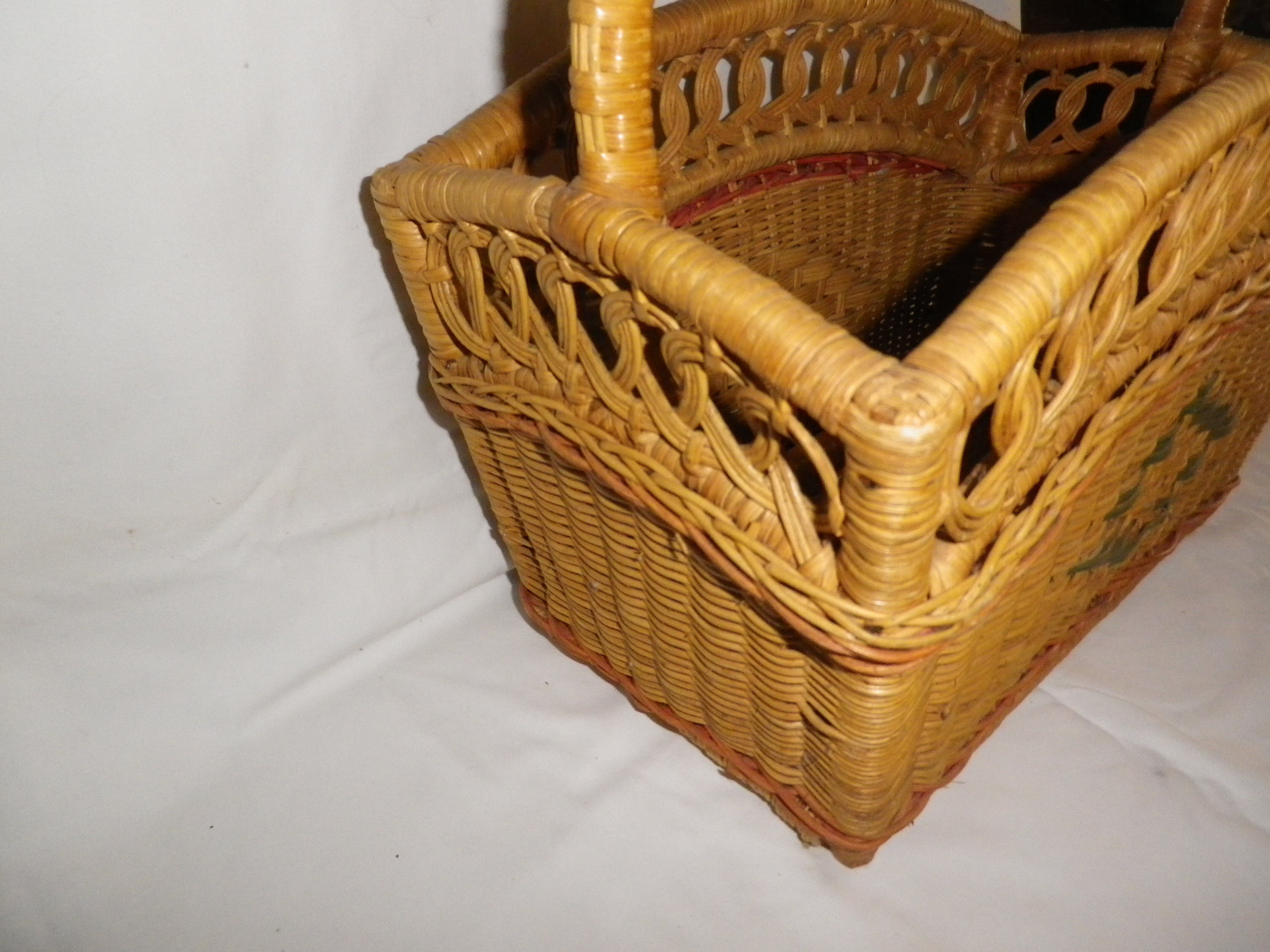 Rattan bamboo magazine holder
