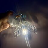 Vintage glass lampshade wall lamp with antique tassels