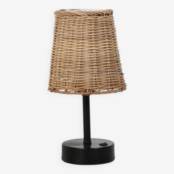 Rattan solar desk lamp