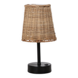 Rattan solar desk lamp