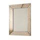 Large Venetian mirror, pink glass with engraved flowers, 77 cm
