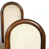 4 wooden and fabric chairs, 80s