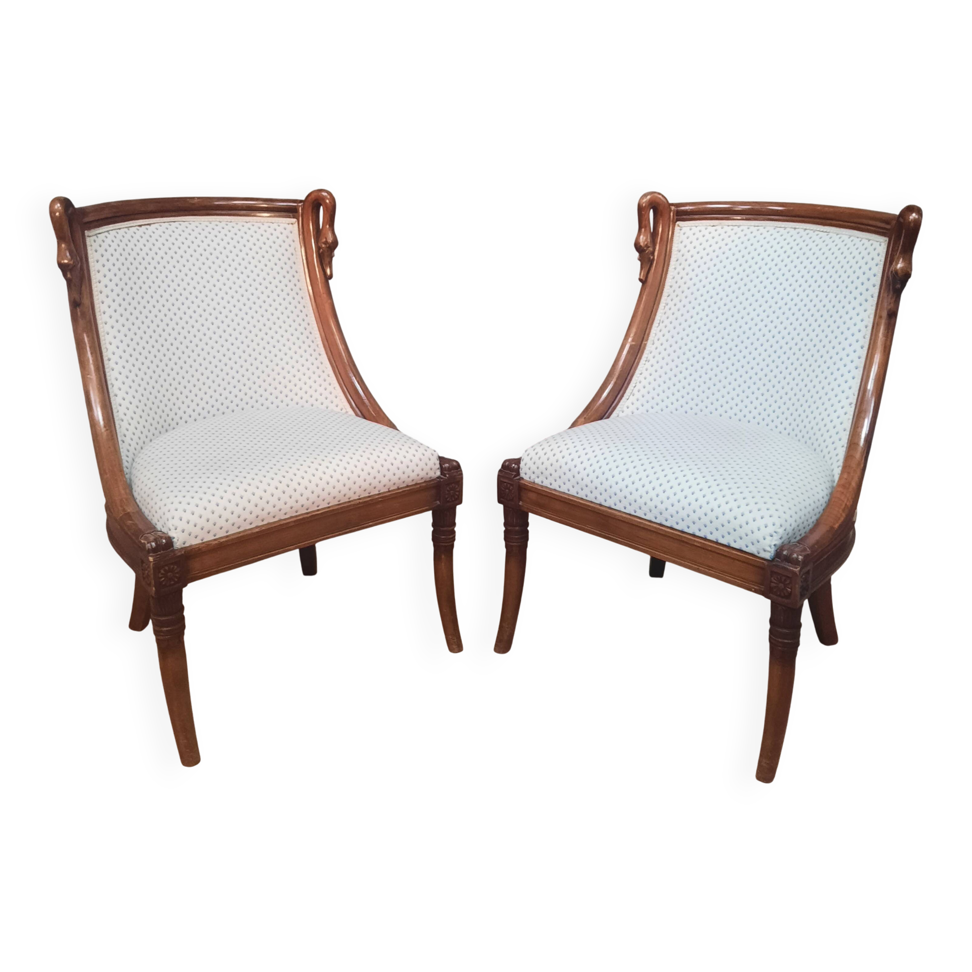Paire de chaise d enfant à col de cygnes