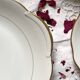 Set of 6 old dessert plates + gilded Sologne porcelain dish