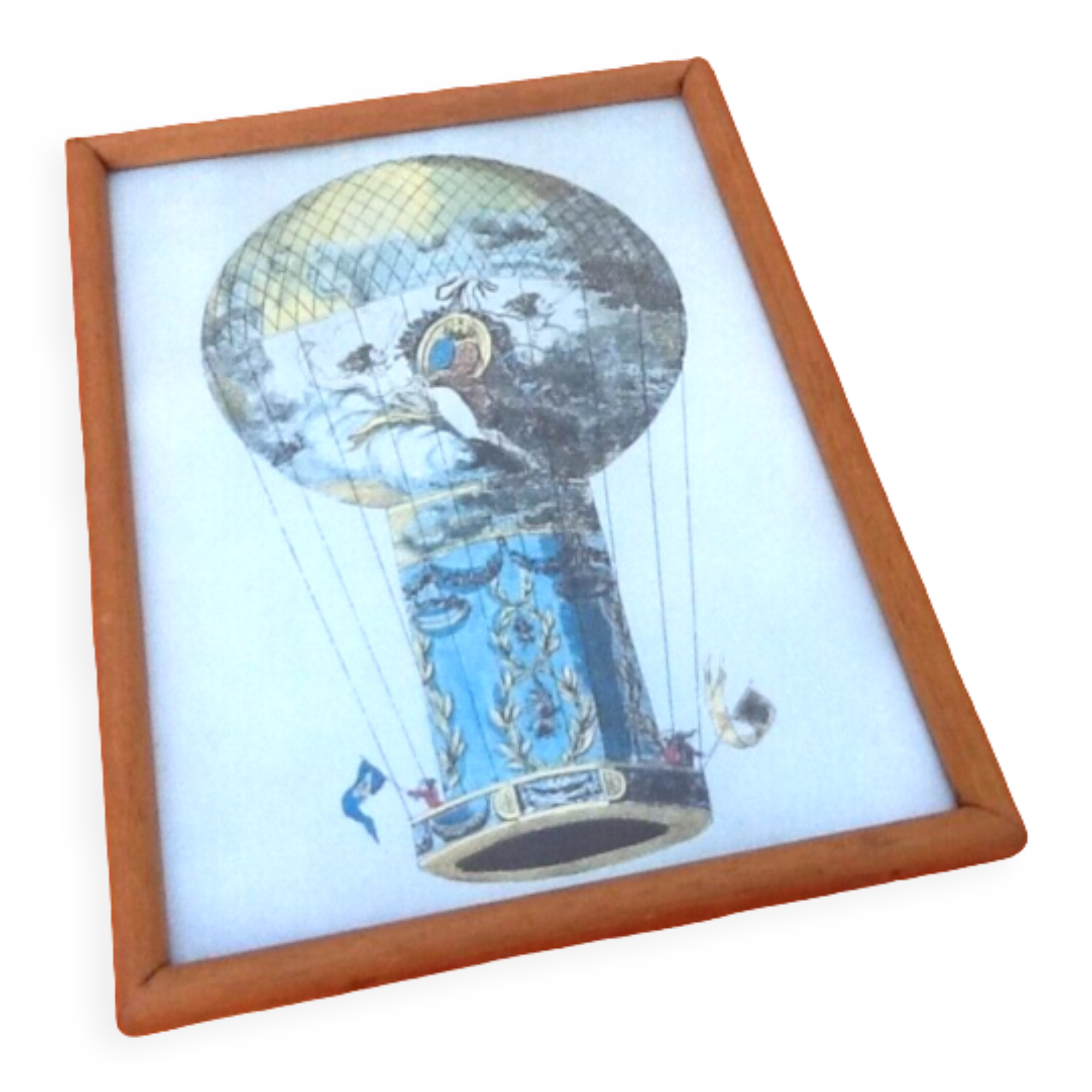 Wooden frame (310X225)mm The Aero-Balloon called "Tour de Calais"