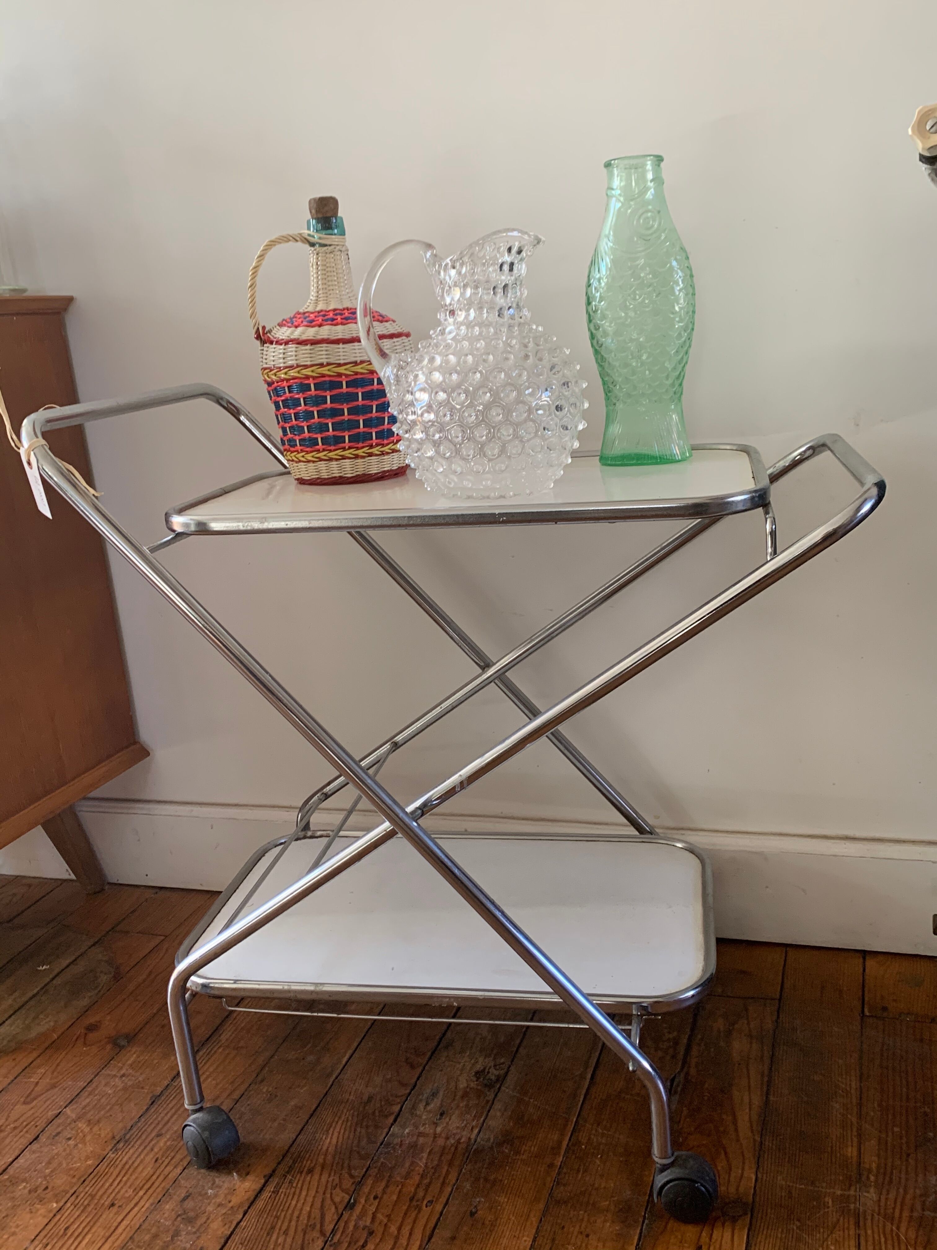 Desserte in silver metal from the 70s