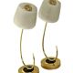 Pair of Art Deco lamps in brass and etched glass