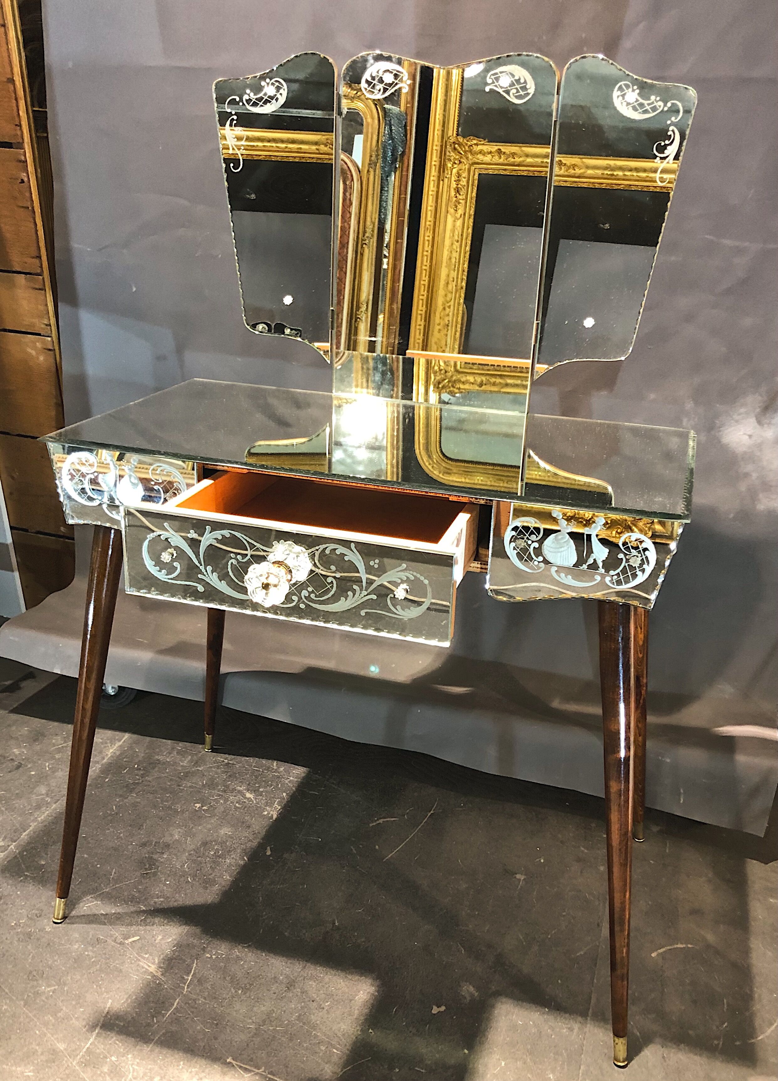 Coiffeuse miroir vintage année 50
