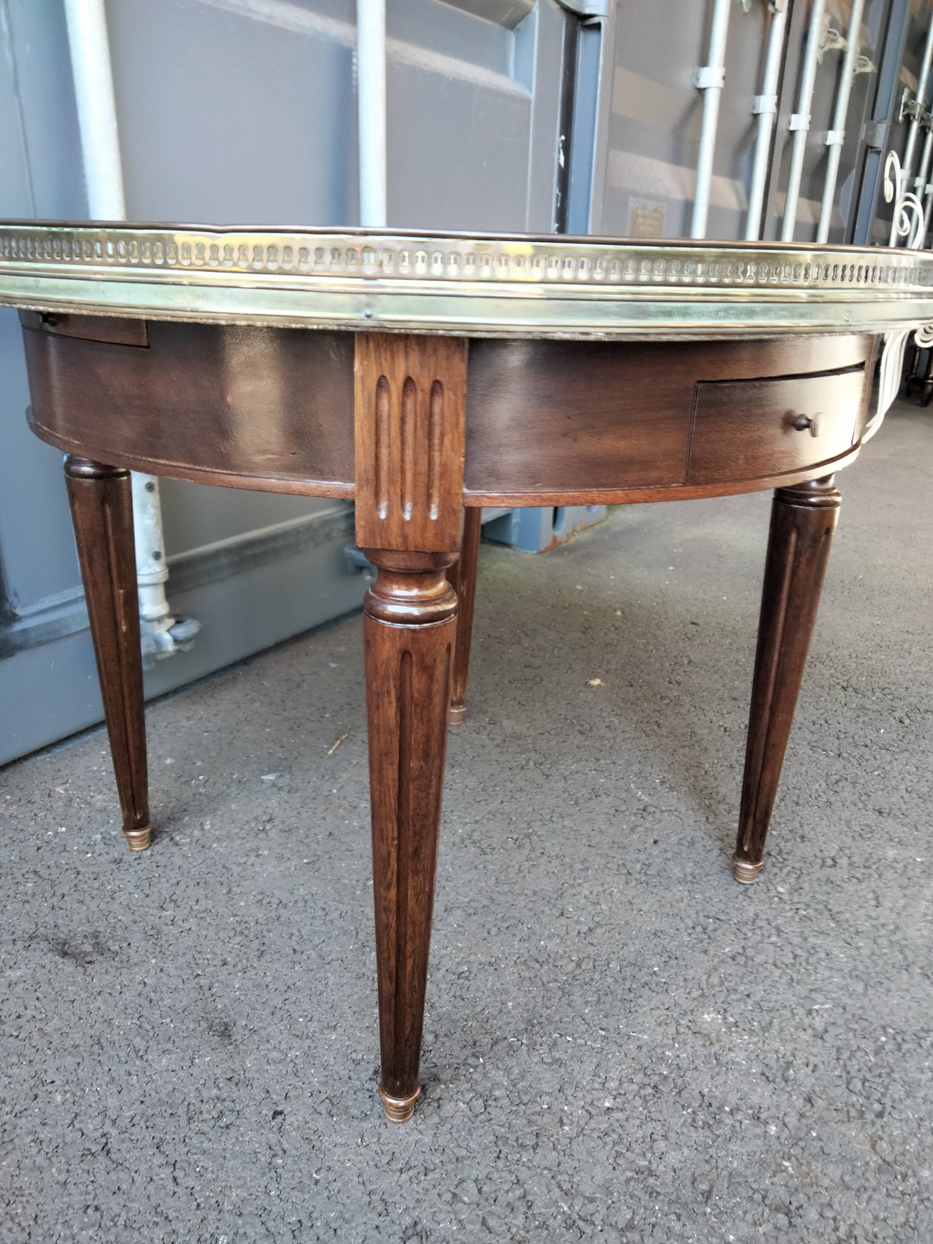 Coffee table hot water bottle old marble top Louis xvi style