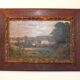 Oil painting on framed landscape panel signed J or F Muller