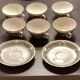 Set of Six Vintage Pillivuyt Coffee Cups and Saucers