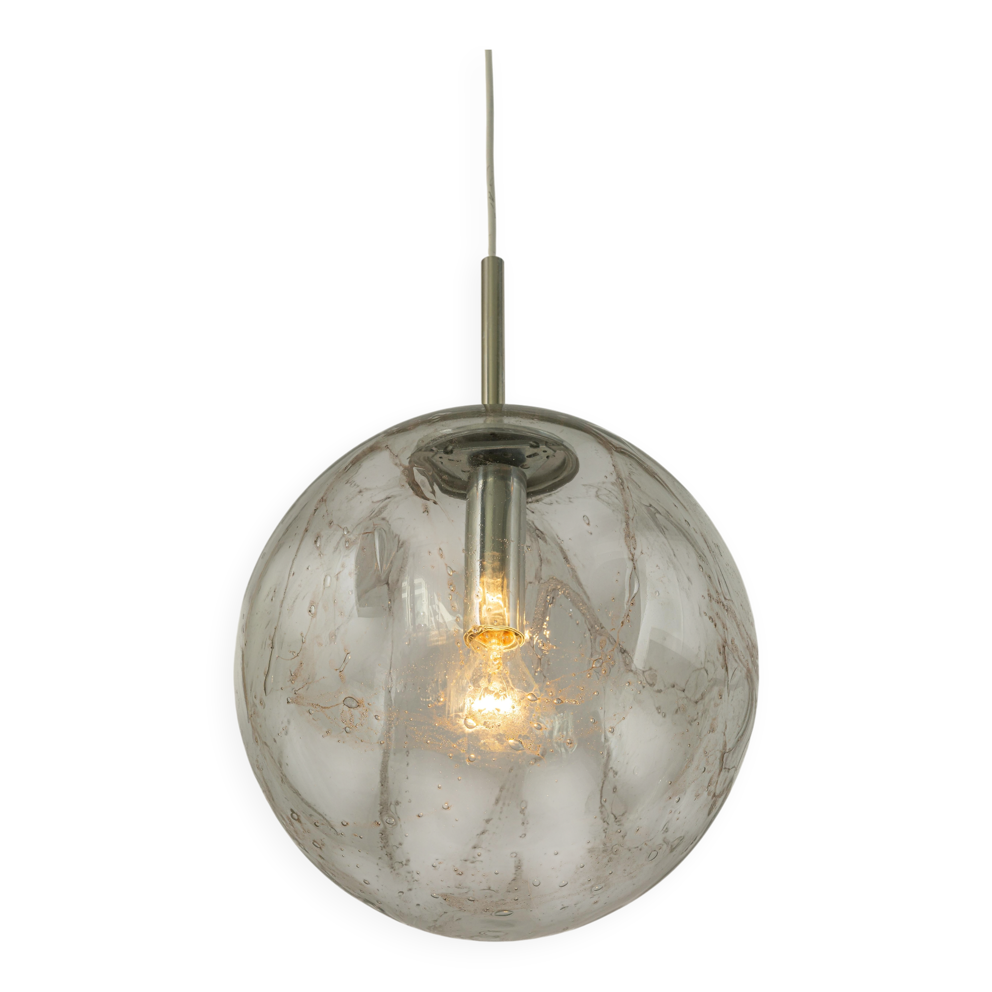 Large Murano ball pendant light by Doria, Germany, 1970s.