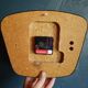 Clock formica vintage wall clock silent trapeze "Jaz yellow red"