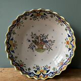 Hollow round dish in Rouen earthenware