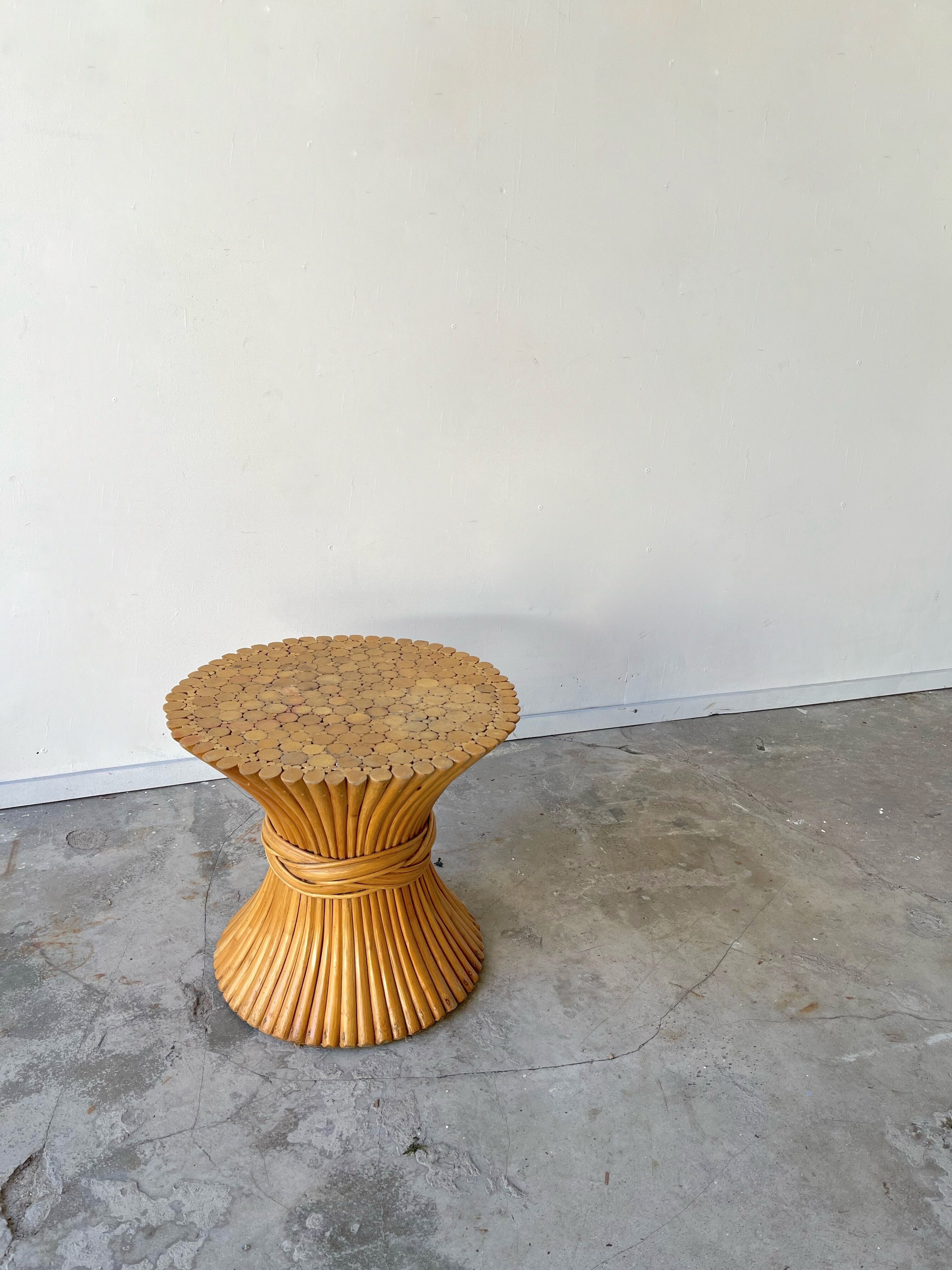 Mc Guire bamboo side table