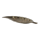 Metal leaf-shaped platter, Italian design, 1980s, made in Italy