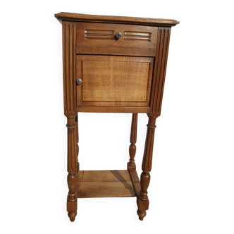 Antique walnut bedside table in Louis XVI style
