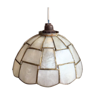 Art deco mother-of-pearl pendant lamp