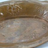 Plat corbeille art déco métal décor floral