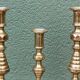 Set of 4 brass candlesticks, England, late 19th century