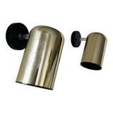 Pair of vintage adjustable brass wall lights, Italy 1970