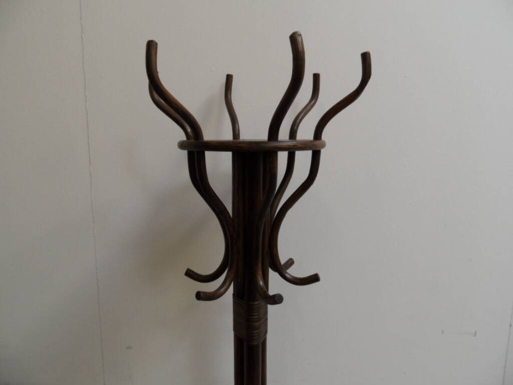 Vintage standing coat rack in bamboo