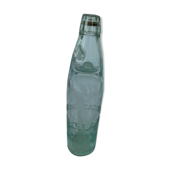 Ancienne bouteille à bille pour soda gazeux en verre épais