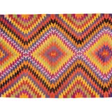 Vintage Oriental Diamond Pattern Large Floor Turkish Kilim Rug 6' X 11'2"