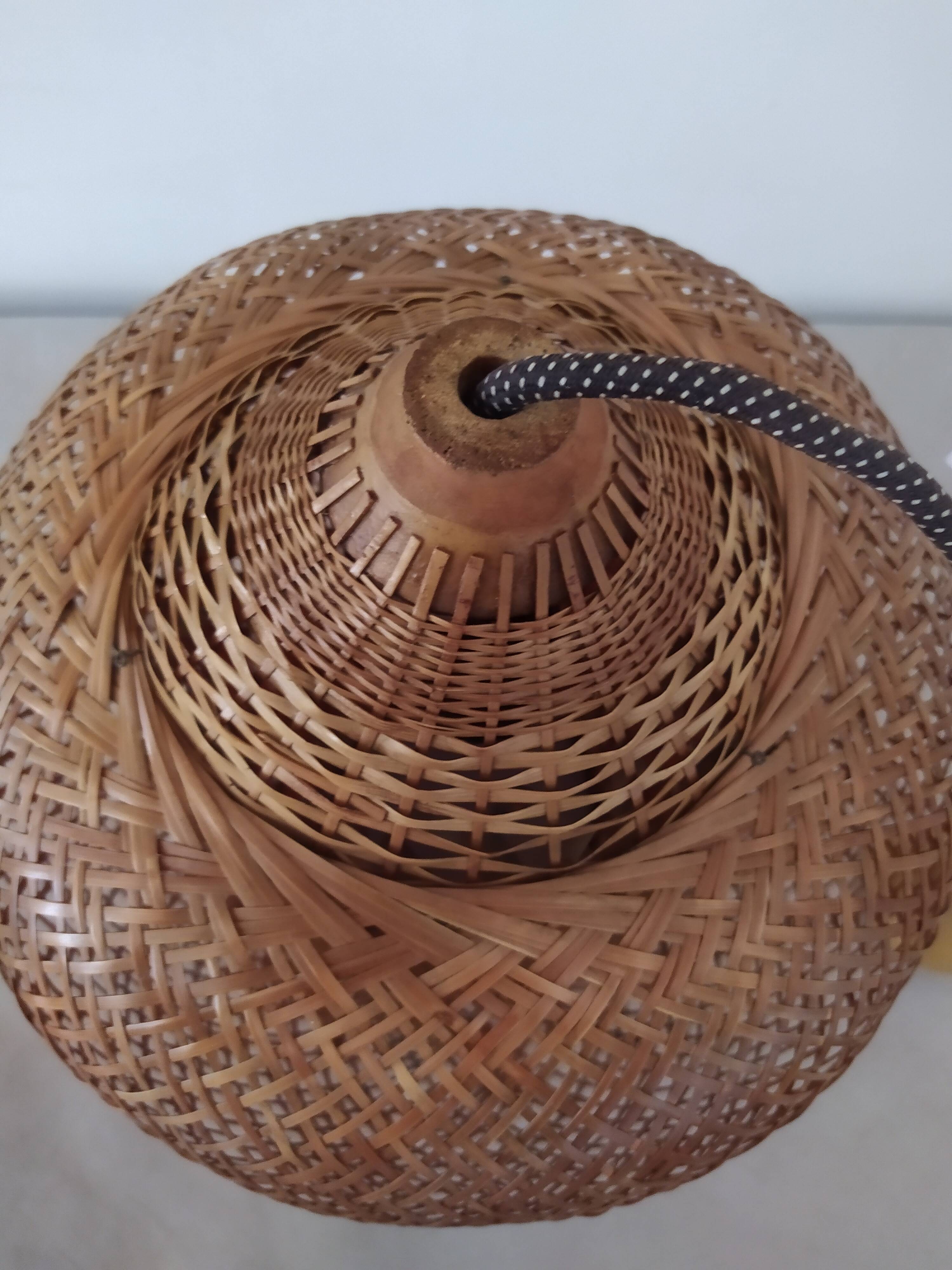 Vintage rattan hanging lamp