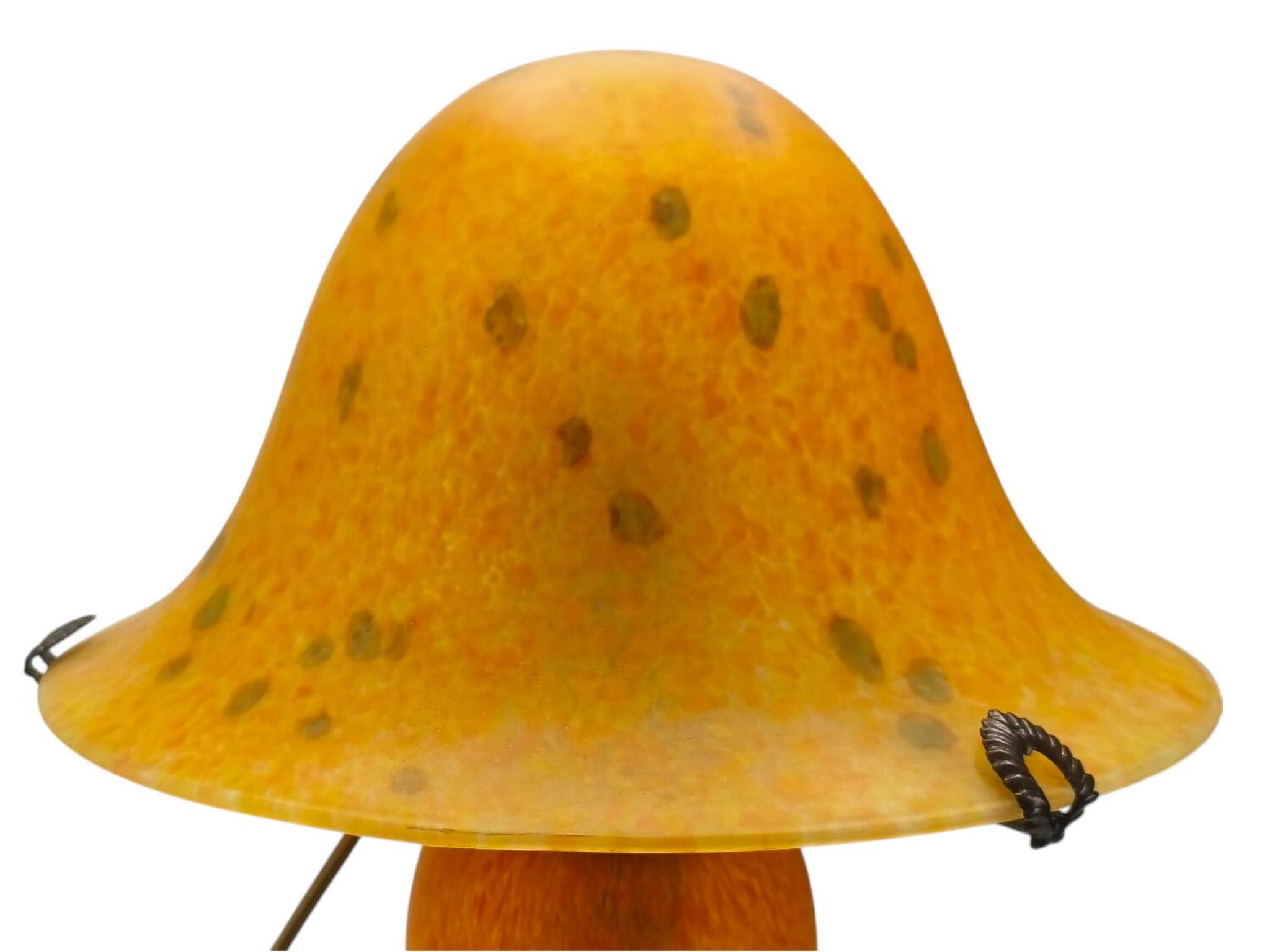 1980s V.A. France Table Lamp - Blown Glass Mushroom Shape