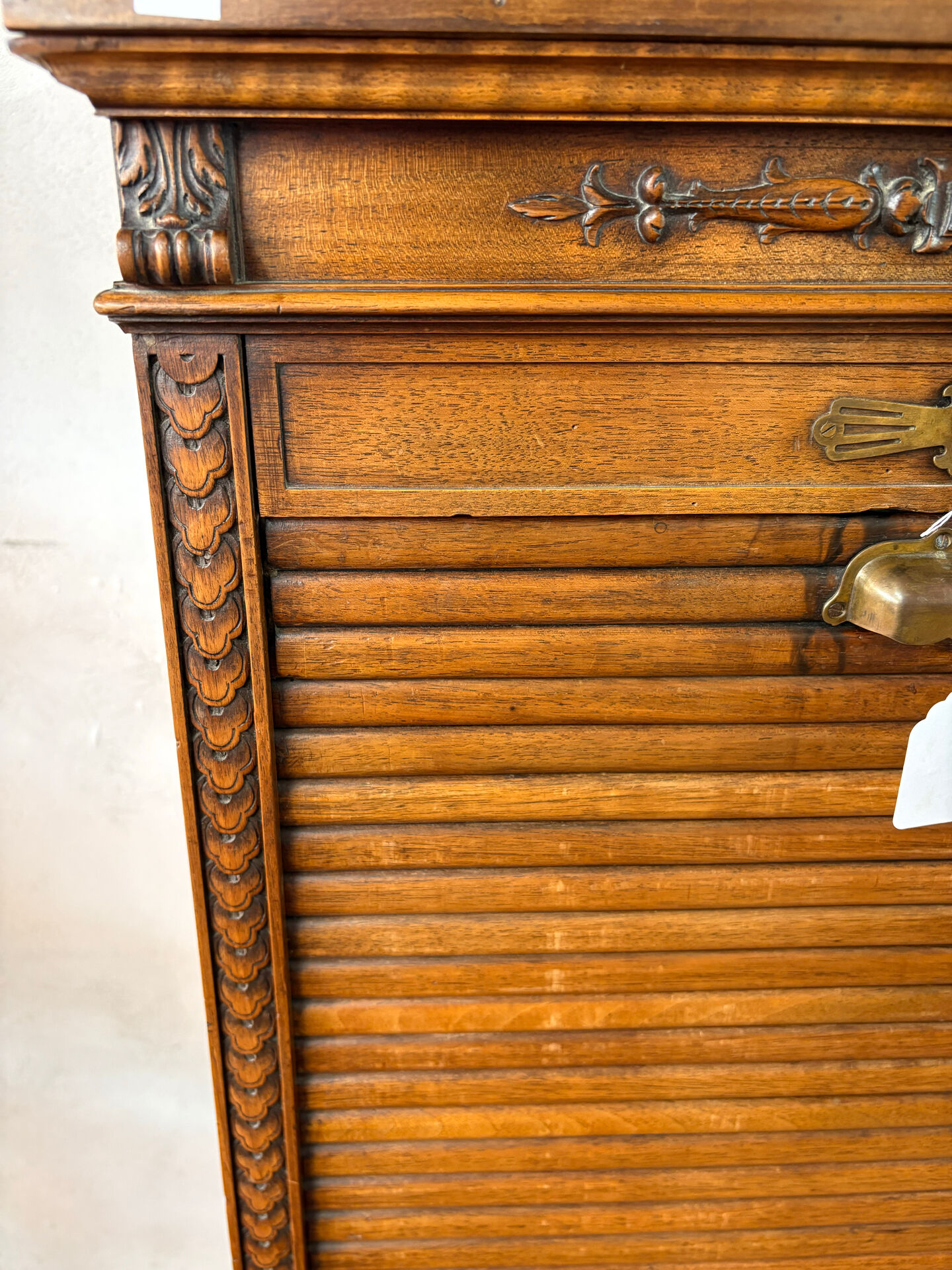 Filing cabinet with curtains